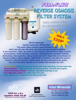 Reverse Osmosis water filtration system